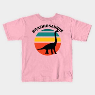 Kids Dinosaur Brachiosaurus Retro Sunset Dino Kids T-Shirt